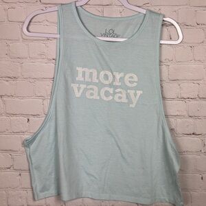 LOL Vintage Womens sleeveless crop top more vacay,‎ sz M